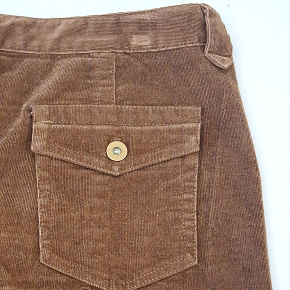 Eddie Bauer Corduroy Skirt Womens 12 Brown Back Pockets Knee Length A Line Flare - Picture 10 of 12